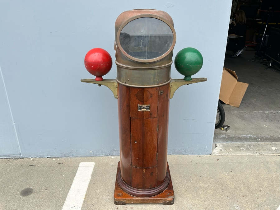 Vintage 1942 WWII Navy Ship Compensating Binnacle Type MBF By The Lionel Corporation New York NY Serial No. 12019 33W X 51H [Photo 3]