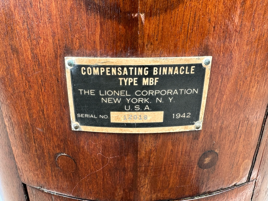 Vintage 1942 WWII Navy Ship Compensating Binnacle Type MBF By The Lionel Corporation New York NY Serial No. 12019 33W X 51H [Photo 5]