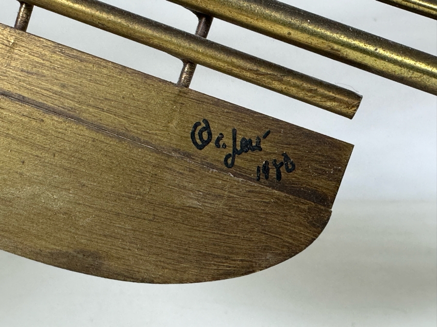 Vintage 1980 Curtis Jere Signed Brass Metal Sailing Ship Boat Wall Sculpture 40W X 9D X 46H [Photo 9]
