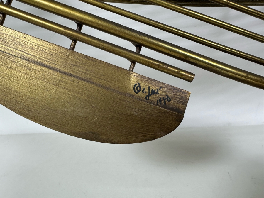 Vintage 1980 Curtis Jere Signed Brass Metal Sailing Ship Boat Wall Sculpture 40W X 9D X 46H [Photo 8]