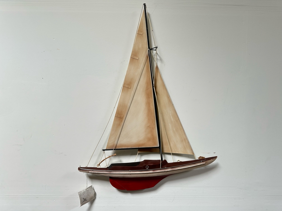 Vintage 1987 Curtis Jere Signed Metal Sailing Ship Boat Wall Sculpture 34W X 6D X 45H	 [Photo 5]