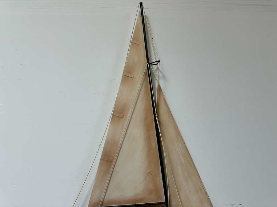 Vintage 1987 Curtis Jere Signed Metal Sailing Ship Boat Wall Sculpture 34W X 6D X 45H	 [Photo 9]