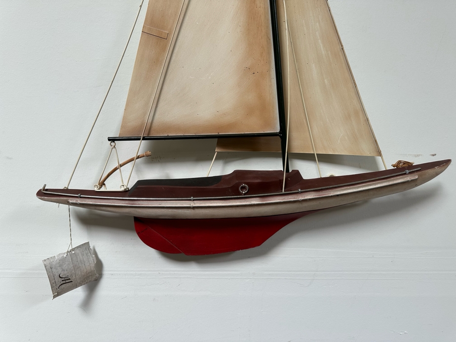 Vintage 1987 Curtis Jere Signed Metal Sailing Ship Boat Wall Sculpture 34W X 6D X 45H	 [Photo 6]