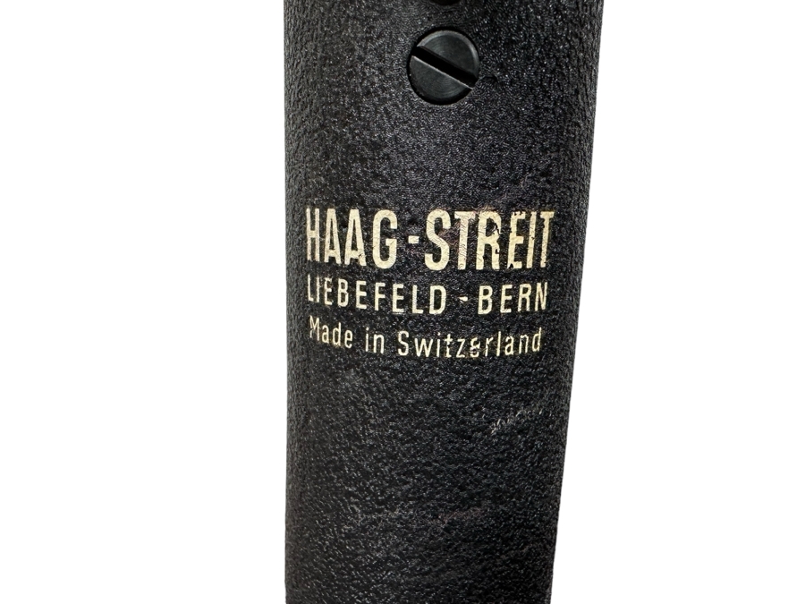 Vintage Eye Doctors Optometrist's Adjustable Table Walnut Wood Top With Heavy Cast Iron Base On Casters By Haag-Streit Liebefeld-Bern Made In Switzerland 22W X 14D X 29H [Photo 3]