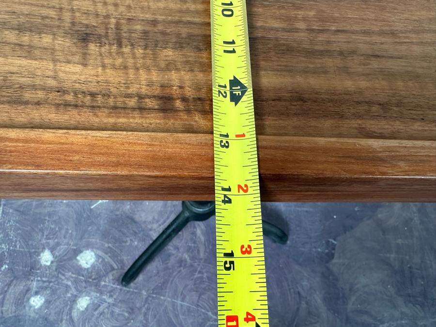 Vintage Eye Doctors Optometrist's Adjustable Table Walnut Wood Top With Heavy Cast Iron Base On Casters By Haag-Streit Liebefeld-Bern Made In Switzerland 22W X 14D X 29H [Photo 15]