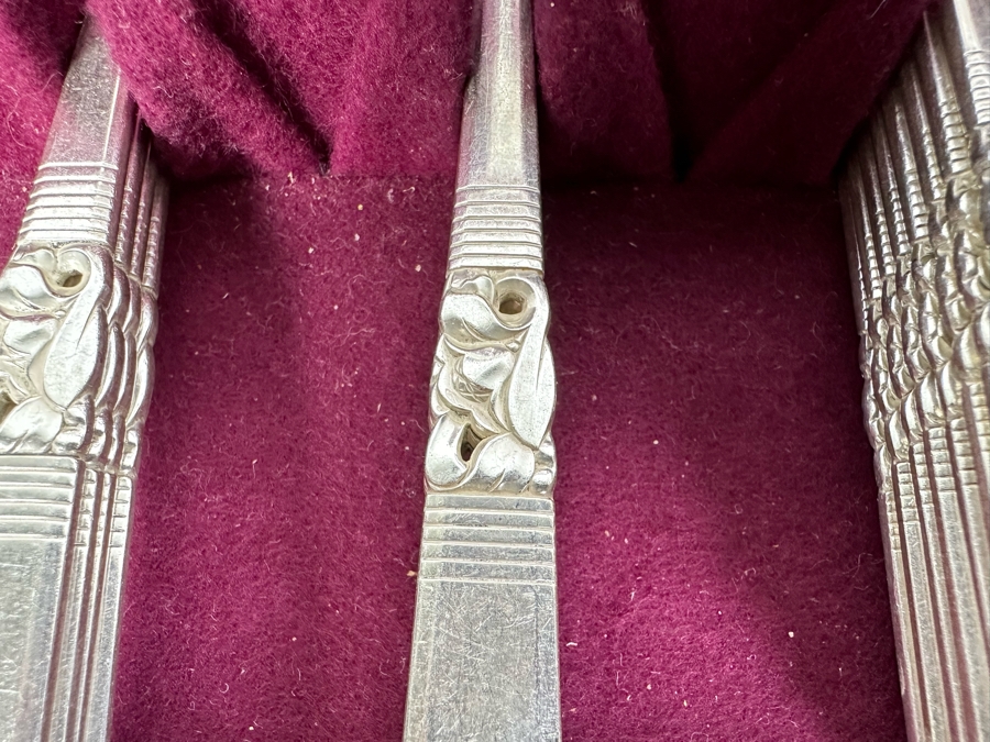 Community Silverplate Flatware Set With Wooden Storage Box 17W X 12D X 4H [Photo 6]