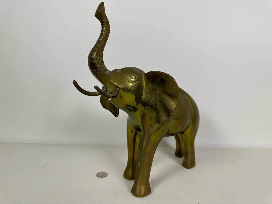 Vintage Brass Elephant 13W X 13H [Photo 3]