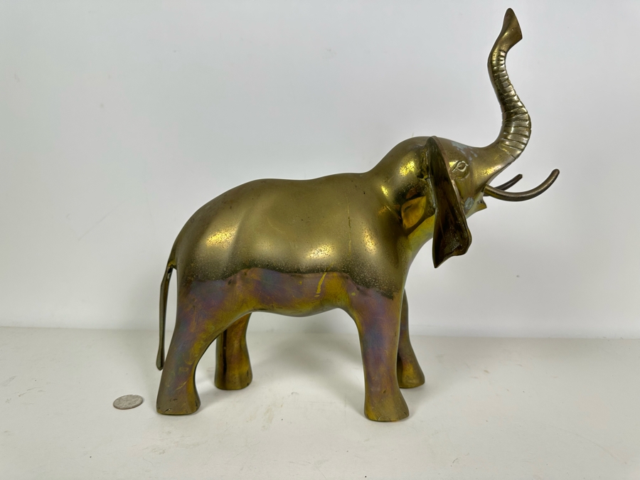 Vintage Brass Elephant 13W X 13H [Photo 4]