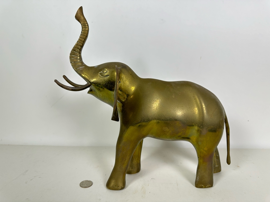 Vintage Brass Elephant 13W X 13H [Photo 2]