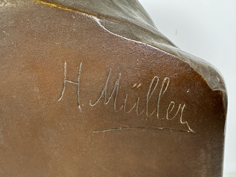 Hans Muller (1873-1937, Austrian/German) Signed Bronze Bust Of Napoleon Early 20th Century On Heavy Solid Marble Base Signed H. Muller Bronze Meaures 7W X 5D X 11H / Marble Base 10W X 8D X 3H [Photo 13]