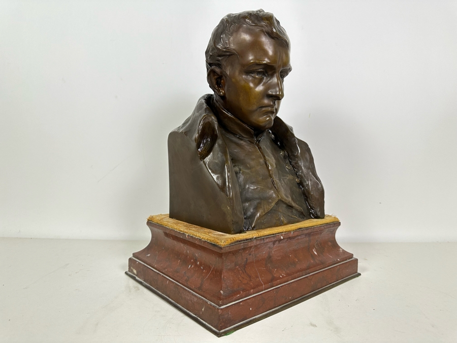Hans Muller (1873-1937, Austrian/German) Signed Bronze Bust Of Napoleon Early 20th Century On Heavy Solid Marble Base Signed H. Muller Bronze Meaures 7W X 5D X 11H / Marble Base 10W X 8D X 3H [Photo 5]