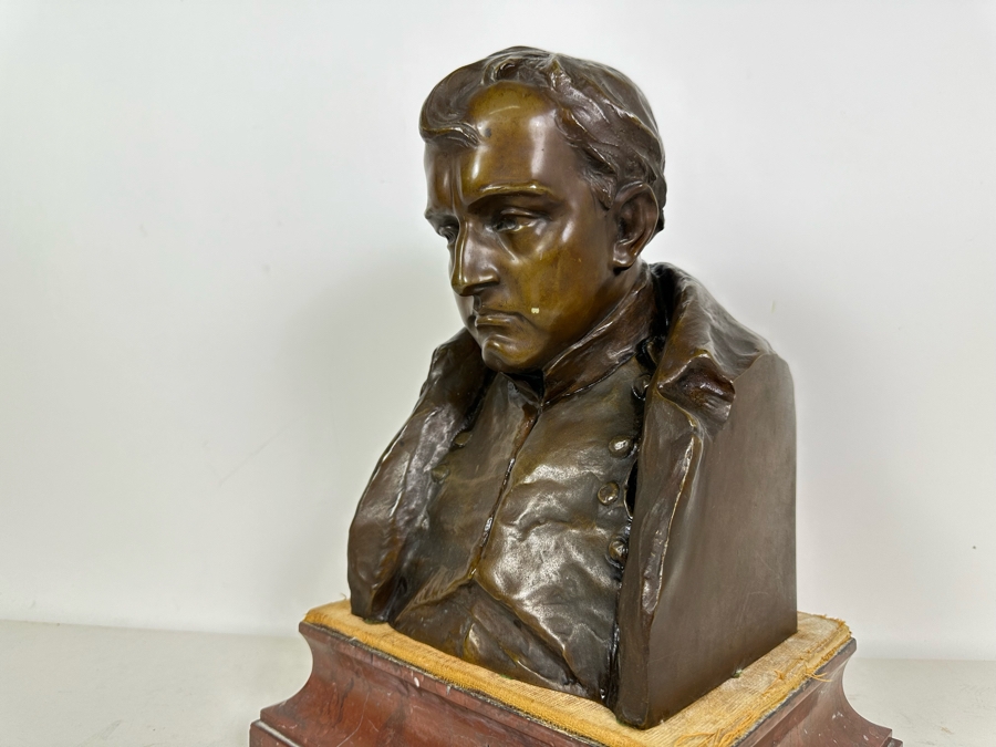 Hans Muller (1873-1937, Austrian/German) Signed Bronze Bust Of Napoleon Early 20th Century On Heavy Solid Marble Base Signed H. Muller Bronze Meaures 7W X 5D X 11H / Marble Base 10W X 8D X 3H [Photo 18]