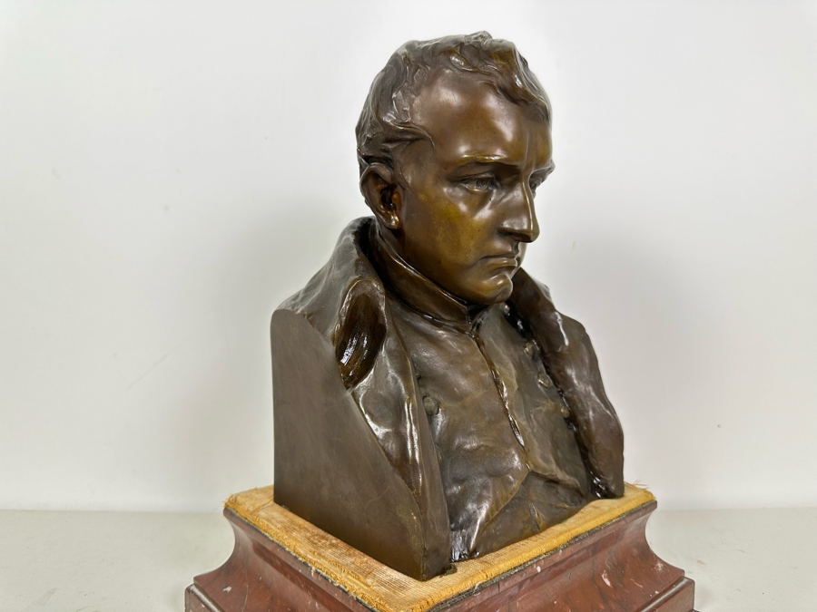 Hans Muller (1873-1937, Austrian/German) Signed Bronze Bust Of Napoleon Early 20th Century On Heavy Solid Marble Base Signed H. Muller Bronze Meaures 7W X 5D X 11H / Marble Base 10W X 8D X 3H [Photo 6]