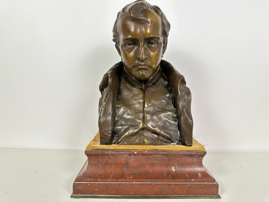 Hans Muller (1873-1937, Austrian/German) Signed Bronze Bust Of Napoleon Early 20th Century On Heavy Solid Marble Base Signed H. Muller Bronze Meaures 7W X 5D X 11H / Marble Base 10W X 8D X 3H [Photo 2]