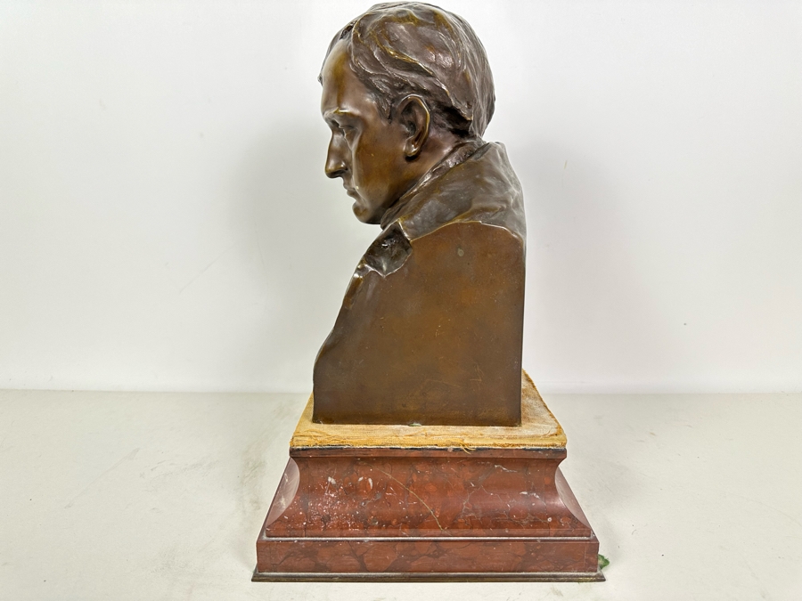 Hans Muller (1873-1937, Austrian/German) Signed Bronze Bust Of Napoleon Early 20th Century On Heavy Solid Marble Base Signed H. Muller Bronze Meaures 7W X 5D X 11H / Marble Base 10W X 8D X 3H [Photo 14]