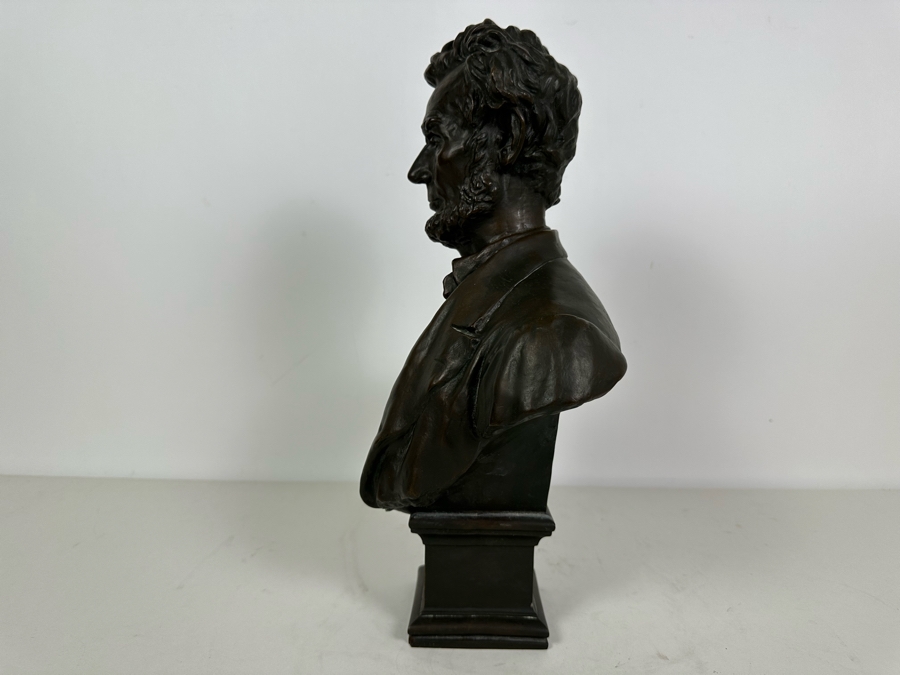 George E. Bissell (1839-1920, American) Abraham Lincoln Resin Bust Sculpture Gorham Co Founders MFA Museum Of Fine Arts Boston Copy 10W X 6D X 16H [Photo 16]