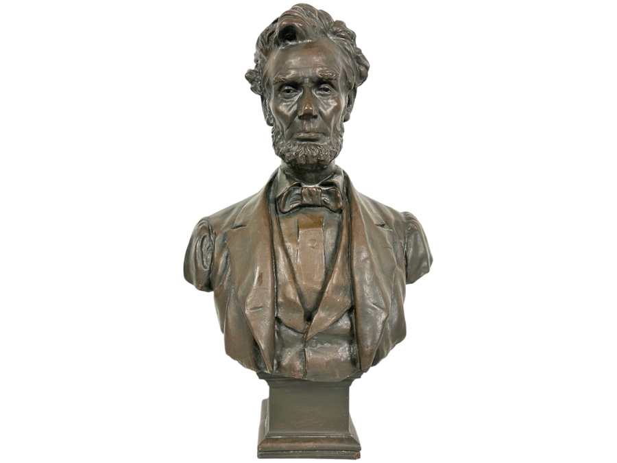 George E. Bissell (1839-1920, American) Abraham Lincoln Resin Bust Sculpture Gorham Co Founders MFA Museum Of Fine Arts Boston Copy 10W X 6D X 16H [Photo 1]
