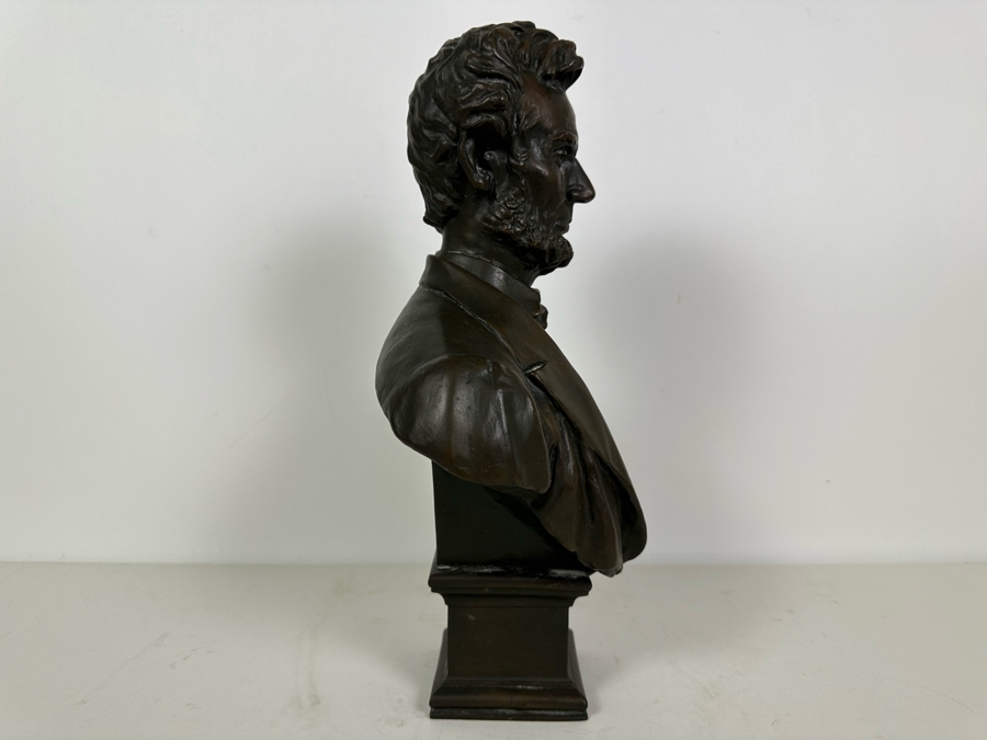 George E. Bissell (1839-1920, American) Abraham Lincoln Resin Bust Sculpture Gorham Co Founders MFA Museum Of Fine Arts Boston Copy 10W X 6D X 16H [Photo 6]