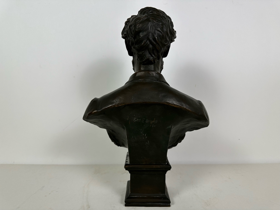George E. Bissell (1839-1920, American) Abraham Lincoln Resin Bust Sculpture Gorham Co Founders MFA Museum Of Fine Arts Boston Copy 10W X 6D X 16H [Photo 7]