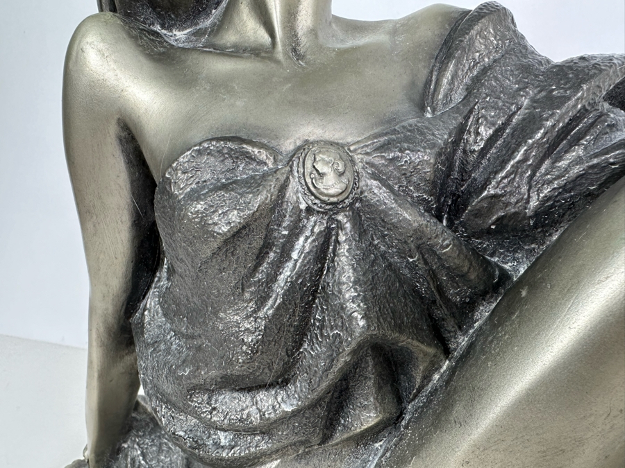 Vintage 1989 Austin Productions Art Deco Woman Sculpture By Alexander Danel 18W X 7D X 16H [Photo 4]