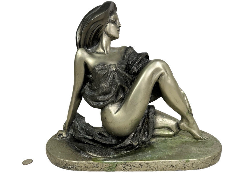 Vintage 1989 Austin Productions Art Deco Woman Sculpture By Alexander Danel 18W X 7D X 16H [Photo 1]