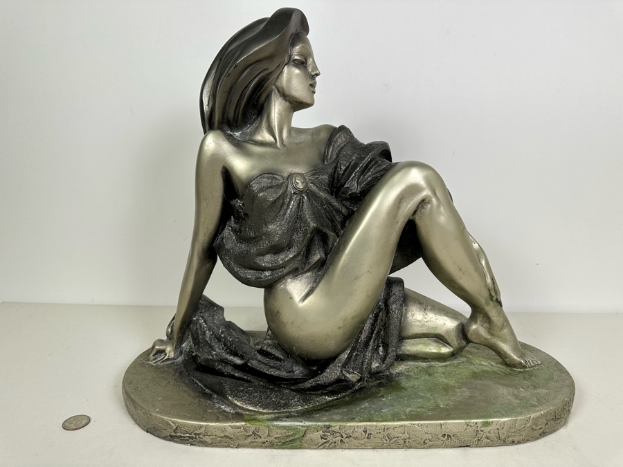 Vintage 1989 Austin Productions Art Deco Woman Sculpture By Alexander Danel 18W X 7D X 16H [Photo 2]