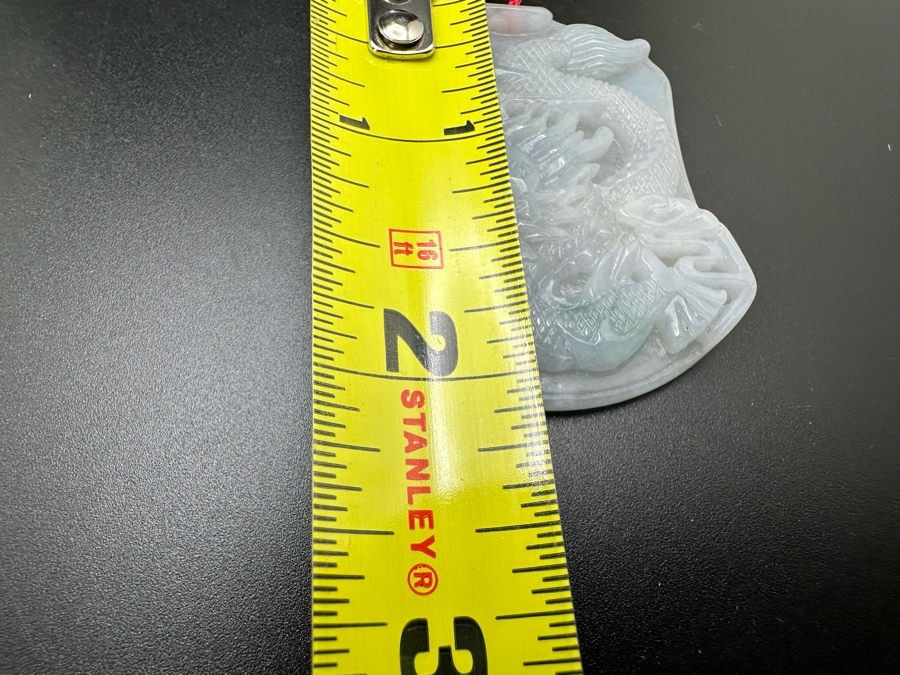 Relief Carved Jade Dragon Pendant 1.5W X 2H 23.6g [Photo 11]
