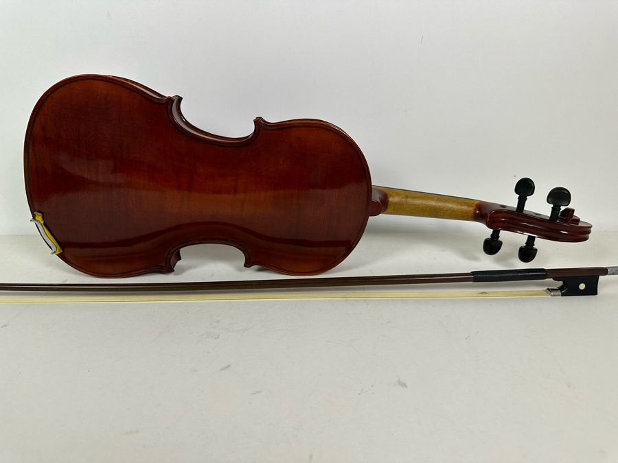 Wooden Violin Of Unknown Make 23L X 8.5W With Glasser Bow 29.5L And Case [Photo 14]