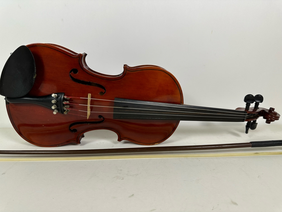 Wooden Violin Of Unknown Make 23L X 8.5W With Glasser Bow 29.5L And Case [Photo 8]