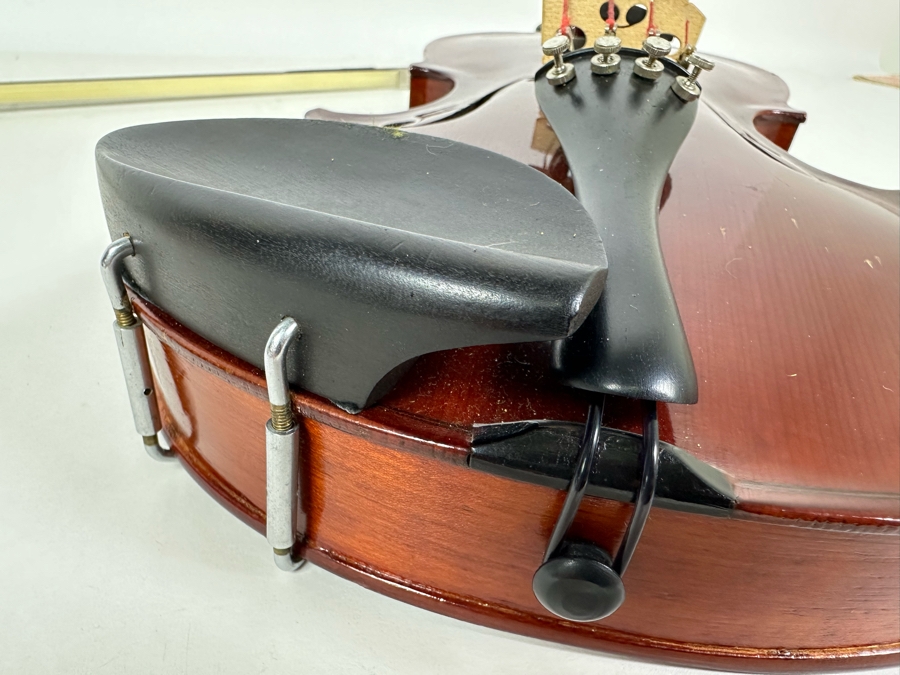 Wooden Violin Of Unknown Make 23L X 8.5W With Glasser Bow 29.5L And Case [Photo 17]