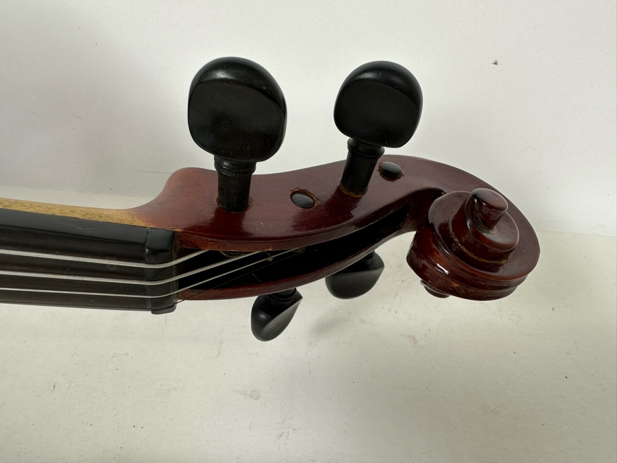 Wooden Violin Of Unknown Make 23L X 8.5W With Glasser Bow 29.5L And Case [Photo 10]