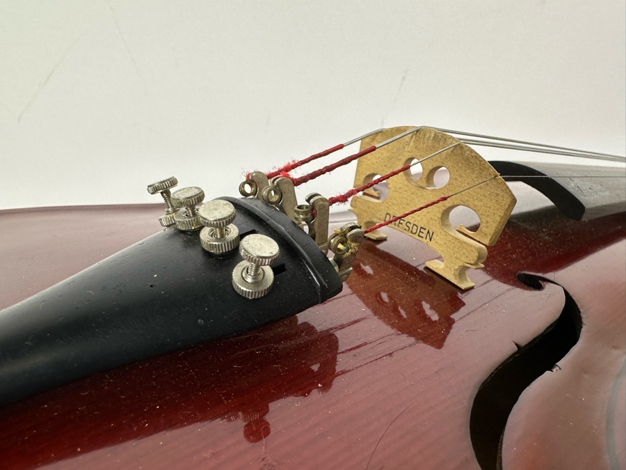 Wooden Violin Of Unknown Make 23L X 8.5W With Glasser Bow 29.5L And Case [Photo 12]