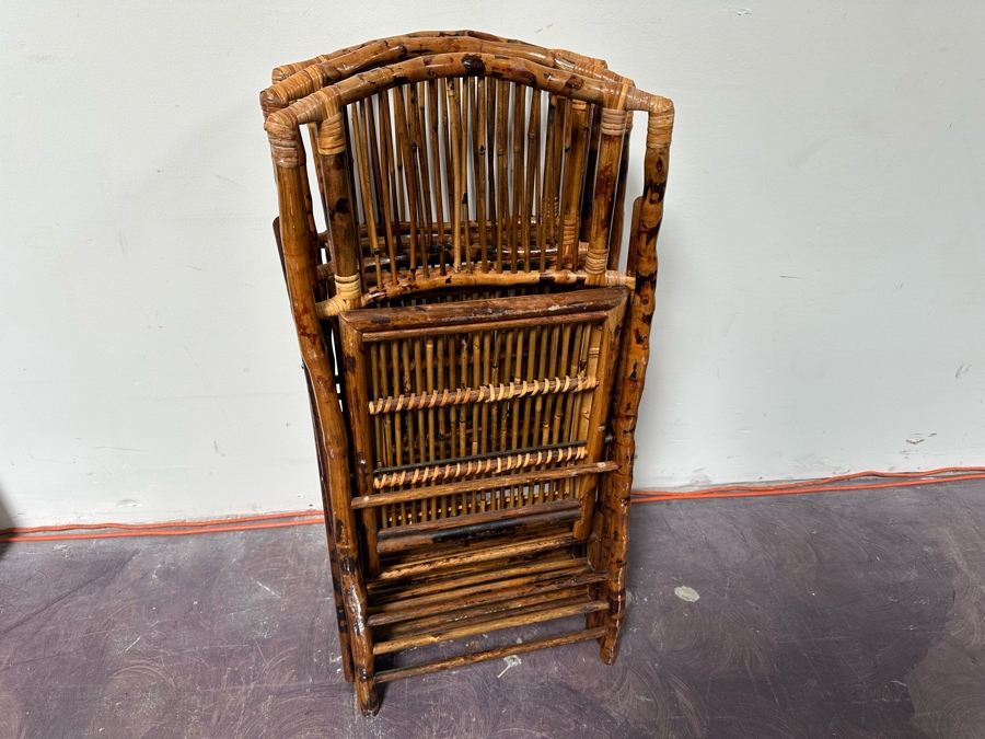 Three Rattan Folding Chairs [Photo 4]