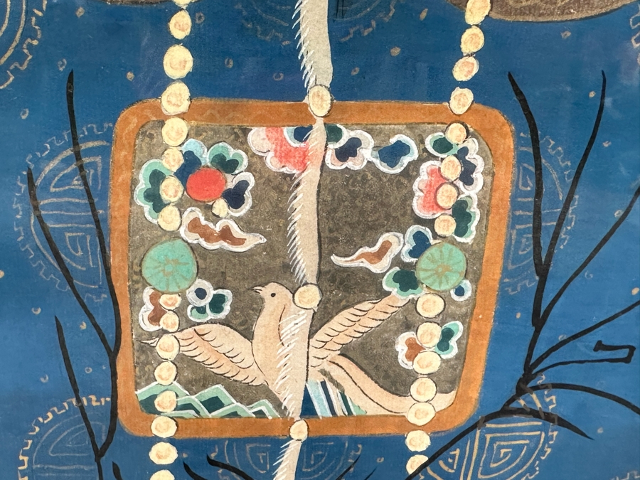 Pair Of Vintage Chinese Ancestor Paintings Framed 32.5W X 51H [Photo 7]