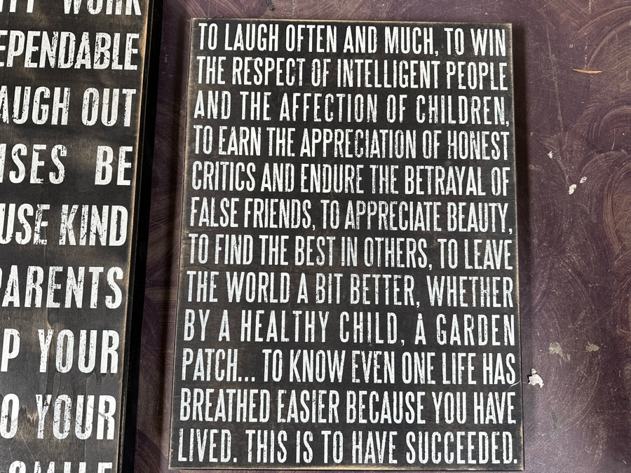 Set Of Five Wooden Inspirational Words Wall Artwork Largest Measures 24 X 24 Retails $300+ [Photo 5]