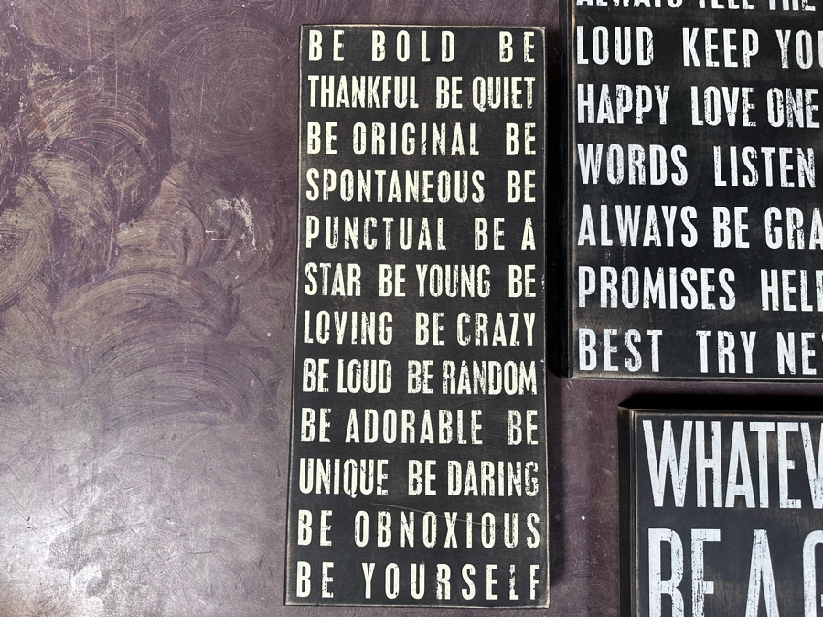 Set Of Five Wooden Inspirational Words Wall Artwork Largest Measures 24 X 24 Retails $300+ [Photo 3]