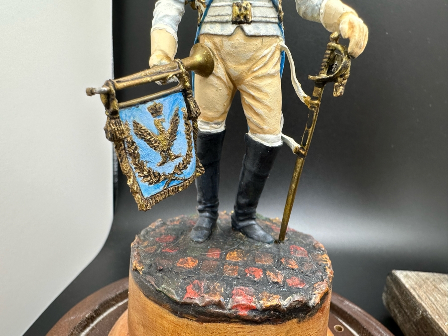 Hand Painted Metal Tin Miniature Military Figurines Toy Soldiers By Dr. David D. Michaels With Glass Domes 4.5H [Photo 7]