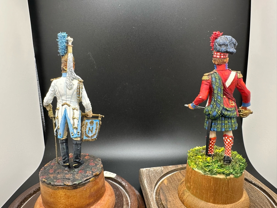Hand Painted Metal Tin Miniature Military Figurines Toy Soldiers By Dr. David D. Michaels With Glass Domes 4.5H [Photo 12]