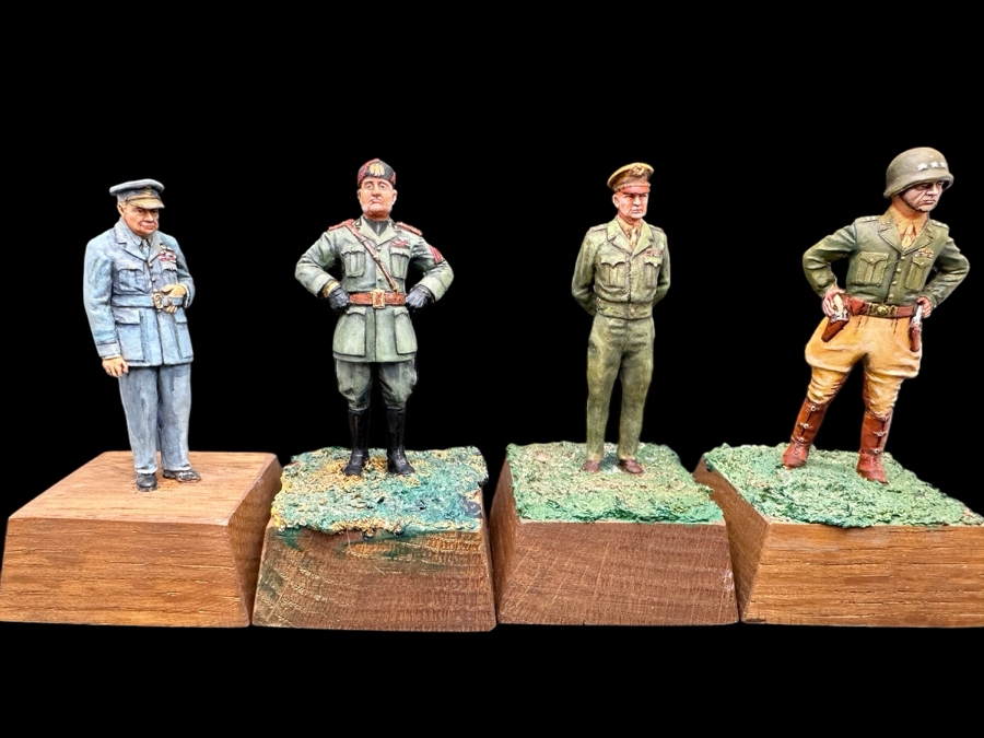 Hand Painted Metal Tin Miniature Military Figurines Toy Soldiers By Dr. David D. Michaels 2.5H