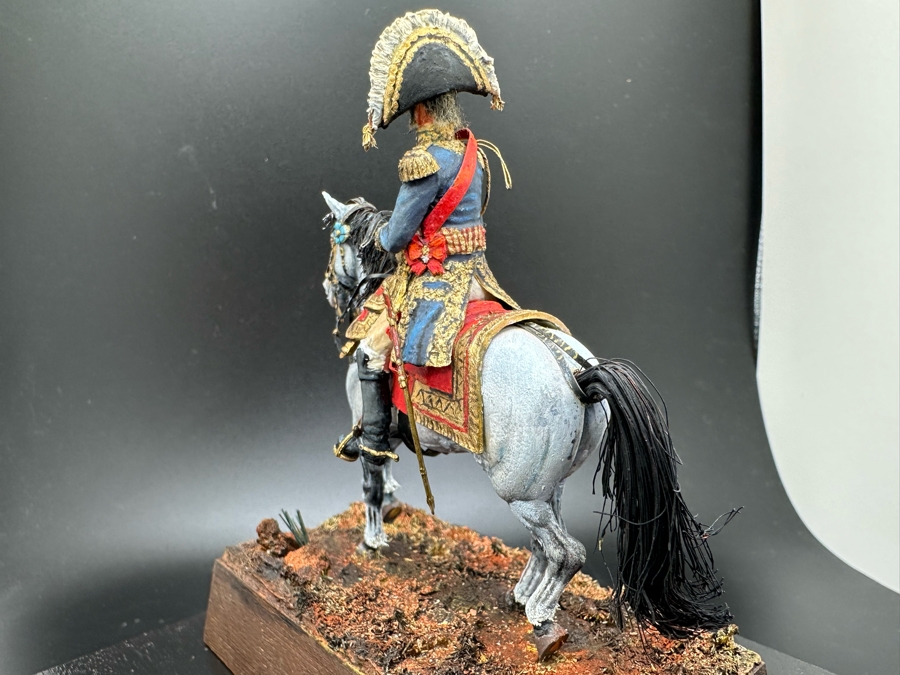 Hand Painted Historex Plastic Miniature Military Figurine Toy Soldier On Horse By Dr. David D. Michaels With Wooden Stand And Acrylic Case 5W X 5.5H [Photo 14]