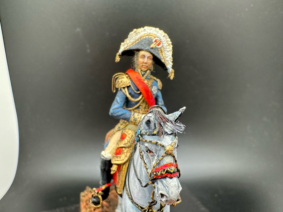 Hand Painted Historex Plastic Miniature Military Figurine Toy Soldier On Horse By Dr. David D. Michaels With Wooden Stand And Acrylic Case 5W X 5.5H [Photo 7]