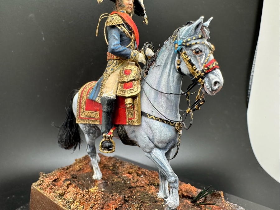 Hand Painted Historex Plastic Miniature Military Figurine Toy Soldier On Horse By Dr. David D. Michaels With Wooden Stand And Acrylic Case 5W X 5.5H [Photo 4]