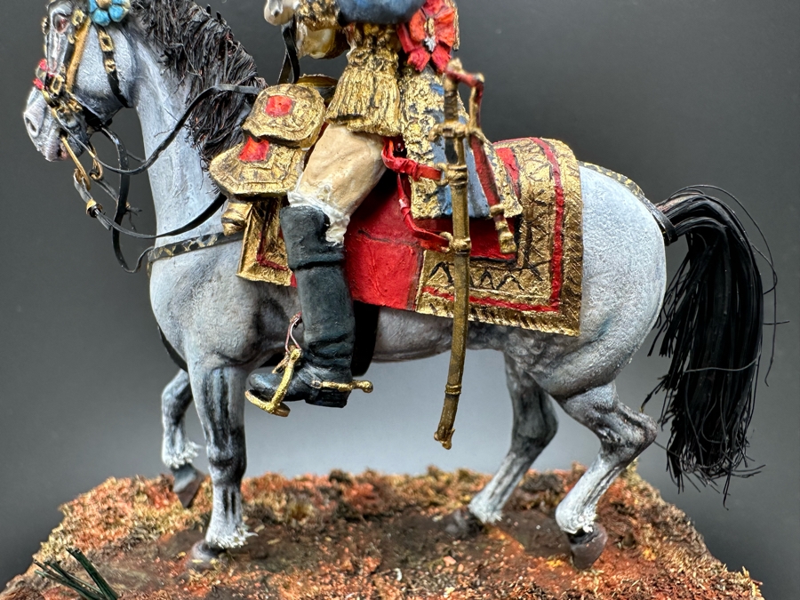 Hand Painted Historex Plastic Miniature Military Figurine Toy Soldier On Horse By Dr. David D. Michaels With Wooden Stand And Acrylic Case 5W X 5.5H [Photo 13]