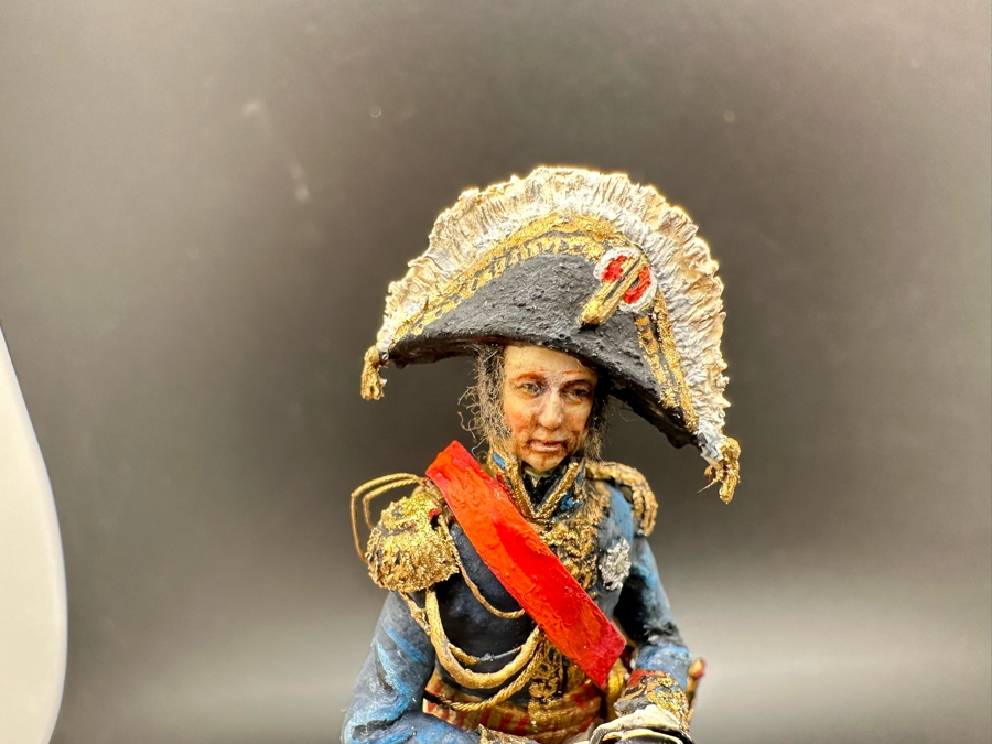 Hand Painted Historex Plastic Miniature Military Figurine Toy Soldier On Horse By Dr. David D. Michaels With Wooden Stand And Acrylic Case 5W X 5.5H [Photo 8]