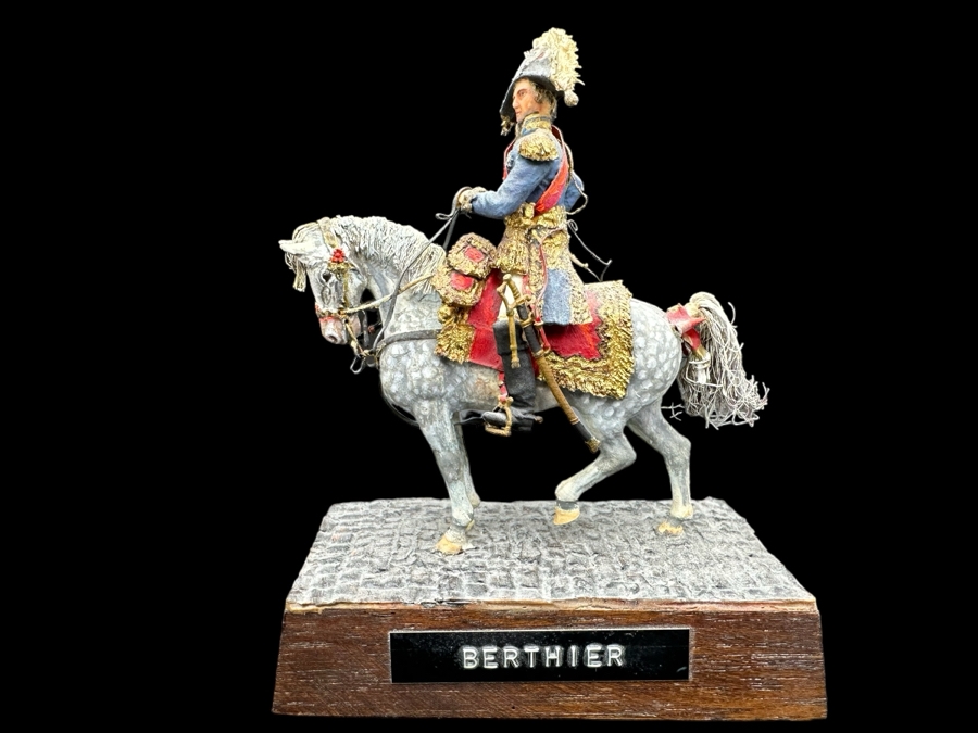 Hand Painted Historex Plastic Miniature Military Figurine Berthier Toy Soldier On Horse By Dr. David D. Michaels 5W X 5.5H