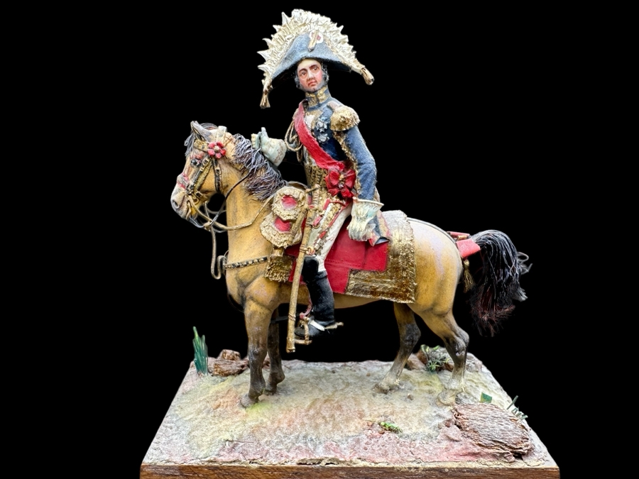 Hand Painted Historex Plastic Miniature Military Figurine Soult Toy Soldier On Horse By Dr. David D. Michaels 5W X 5.5H [Photo 2]