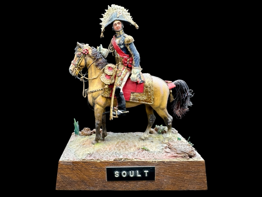 Hand Painted Historex Plastic Miniature Military Figurine Soult Toy Soldier On Horse By Dr. David D. Michaels 5W X 5.5H
