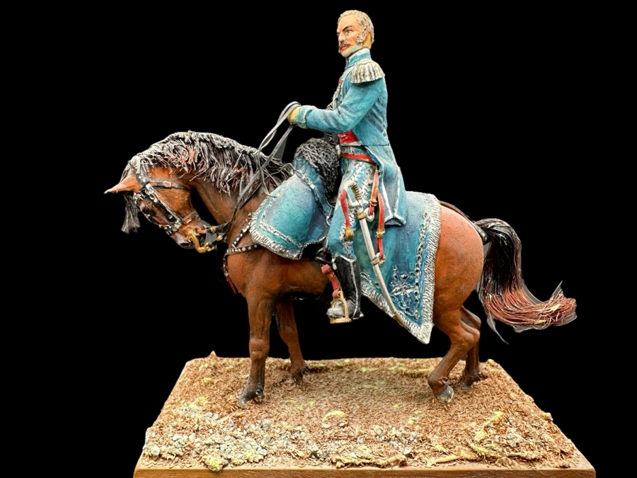Hand Painted Historex Plastic Miniature Military Figurine Off. D'Ordonnance Toy Soldier On Horse By Dr. David D. Michaels 5W X 5.5H [Photo 2]