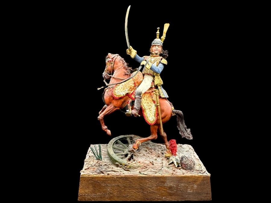Hand Painted Historex Plastic Miniature Military Figurine Toy Soldier On Horse By Dr. David D. Michaels 4W X 2D X 5H [Photo 1]