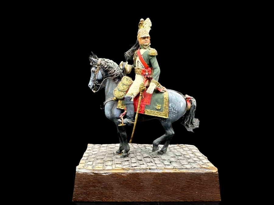Hand Painted Historex Plastic Miniature Military Figurine Toy Soldier On Horse By Dr. David D. Michaels 4.5H [Photo 1]